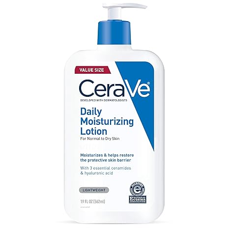 CeraVe Daily Moisturizing Lotion – 19 oz | Face & Body Moisturizer for Dry Skin with Hyaluronic Acid & Ceramides
